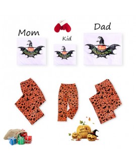 European and American Halloween Festival Printed Parent-child Pajama Set