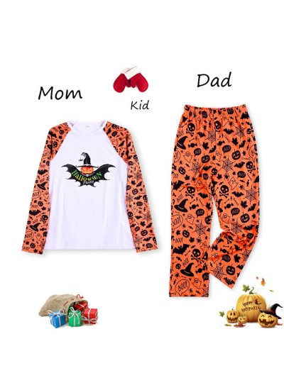 European and American Halloween Festival Printed Parent-child Pajama Set
