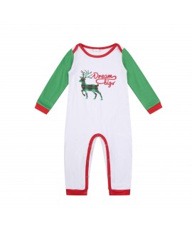 Christmas parent-child Winter plus velvet warmth round neck print family suit pajamas