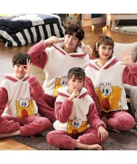 Winter flannel boys and girls plush thick parent-c...
