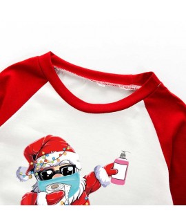 Christmas gift letter printing epidemic element family matching pajamas set