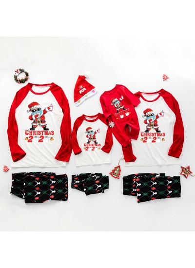 Christmas gift letter printing epidemic element family matching pajamas set