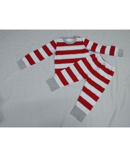 Christmas parent-child wear striped home wear pajamas two-piece set