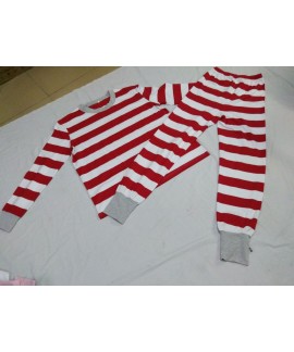 Christmas parent-child wear striped home wear pajamas two-piece set