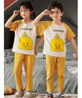 Spring short-sleeved trousers mother and daughter parent-child pure cotton pajamas suit