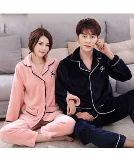 winter couples' cheap flannel pajamas thicken set pjs for men pyjamas sets women