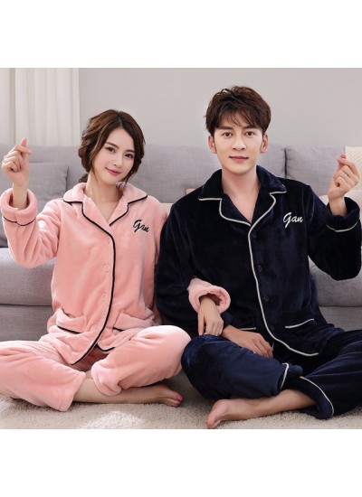 winter couples' cheap flannel pajamas thicken set pjs for men pyjamas sets women