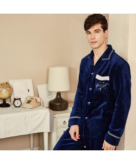 Winter flannel pajama suit for men