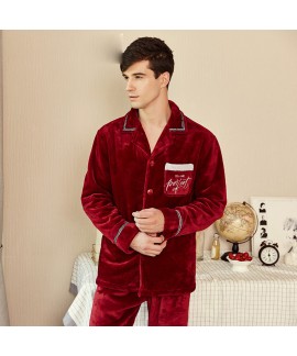 Winter flannel pajama suit for men