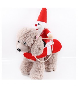 Dogs And Cats Horse Riding Clothes Santa Claus Doll Funny Pets Clothing