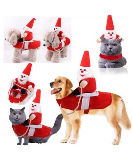 Dogs And Cats Horse Riding Clothes Santa Claus Dol...