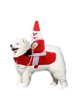 Dogs And Cats Horse Riding Clothes Santa Claus Doll Funny Pets Clothing