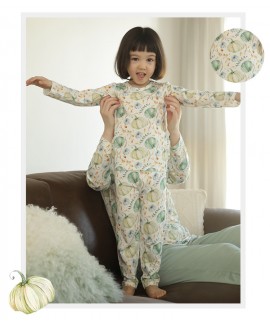 Bamboo Knitting Cartoon Parent-Child Long Sleeved Shirt And Trousers Suits