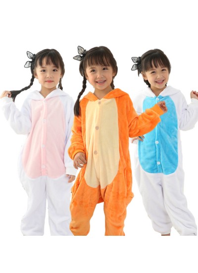 girls cartoon animal conjoined pajamas for spring comfy Onesie pj sets for children