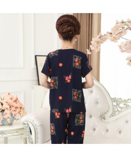 large size breathable sleepwear for middle-aged women