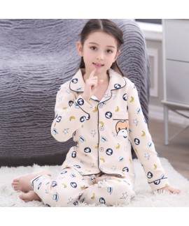 long sleeves cotton Girls Pyjamas,spring and autumn cartoon pajama sets
