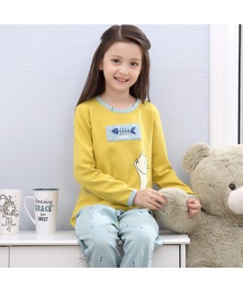 Girls Cotton print Pajama sets Spring and Autumn Long Sleeve children pajama sets