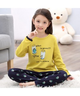 Girls Cotton print Pajama sets Spring and Autumn Long Sleeve children pajama sets