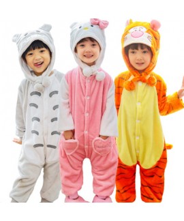 Children Dinosaur animals long sleeves pajama sets comfy flannel twins Onesie lounge pyjamas