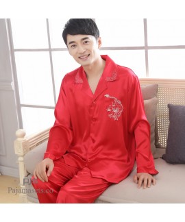 Men's comfy sleepwear Plus Size pyjamas cheap Embroidery Male's set pjs 