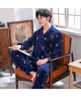 New male's flannel pajama set Comfy sleepwear for ...
