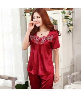 Ice Silk female wedding pajamas Summer women short...