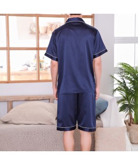 Large size thin ice silk pajamas Men new shorts pajamas for men