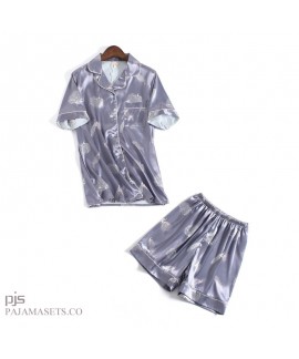 Lovely Ice silk female pajamas for summer leisure ladies silk nightwear