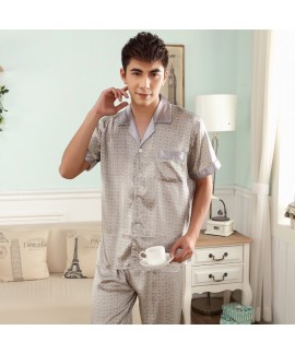 Simulated Silk Men's Short Sleeve pajama sets for ...