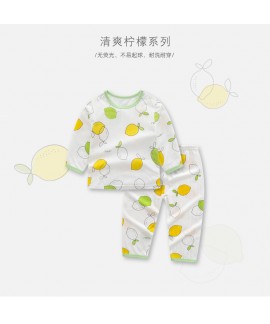 Spring And Summer Bamboo Fiber Children Suits Long Sleeved Pajamas For Boys And Girls