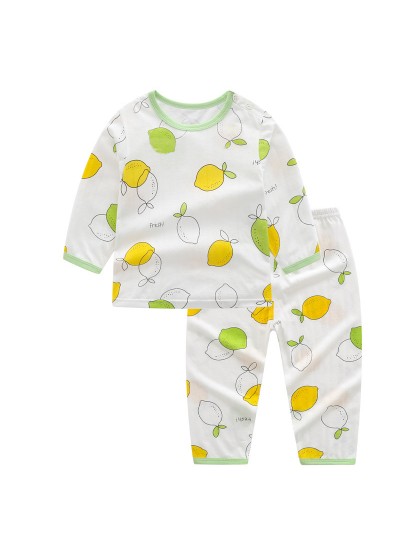 Spring And Summer Bamboo Fiber Children Suits Long Sleeved Pajamas For Boys And Girls