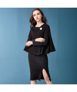 Casual sleepwear two set of pajamas for women Special tailored pullover with black skirt