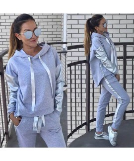Street casual women's loose fitting hooded sweater...