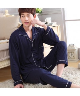 long sleeves Cotton men's pyjamas loose fitting co...