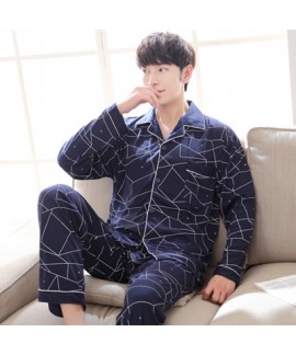 long sleeves Cotton men's pyjamas loose fitting comfy pajama sets