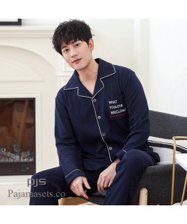 Leisure cardigan thickened Pure Cotton pajama sets for men New style plus size lounge pajamas male for spring