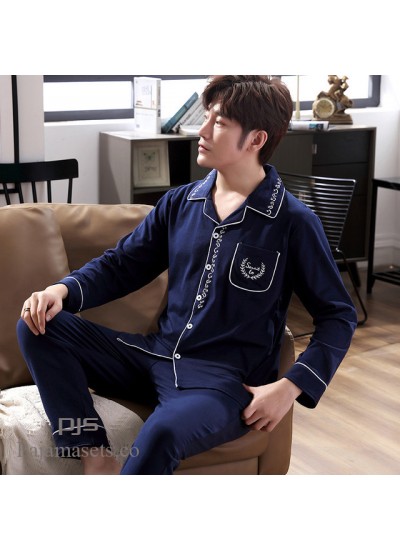 Leisure cardigan thickened Pure Cotton pajama sets for men New style plus size lounge pajamas male for spring