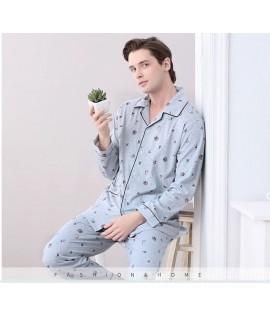 men's  summer long sleeves cotton pajamas large si...