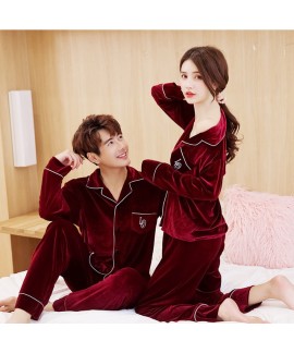 Winter New Golden Velvet pajamas for Men and Women