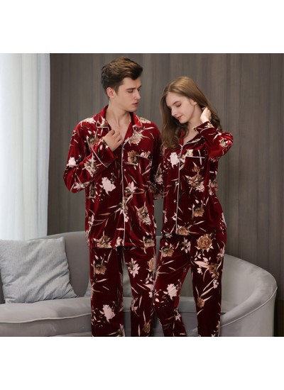 long-sleeved Lovers' loose pajama sets in autumn and winter