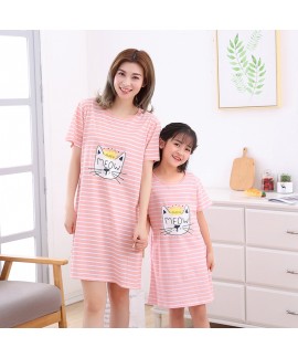 Pure cotton girls sleepwear for summer Short sleev...