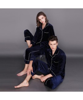 Long sleeve fashionable couple pajamas,velvet pajama sets