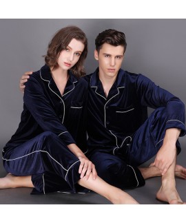 Long sleeve fashionable couple pajamas,velvet pajama sets