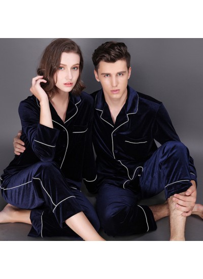 Long sleeve fashionable couple pajamas,velvet pajama sets