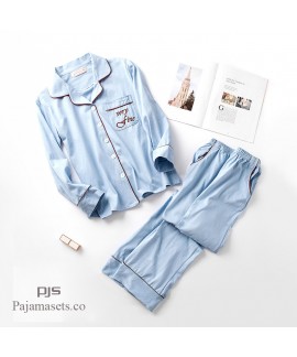 Long Sleeve Couple Cotton Sleepwear cute Women's pajama sets Men's pjs for spring and autumn