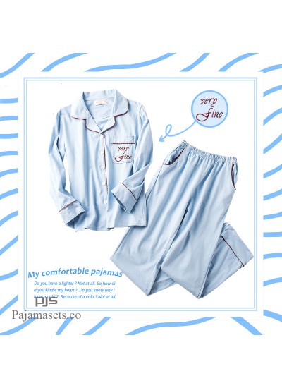 Long Sleeve Couple Cotton Sleepwear cute Women's pajama sets Men's pjs for spring and autumn