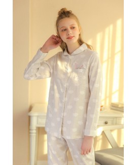 Ladies' long sleeves cotton gauze pajama sets