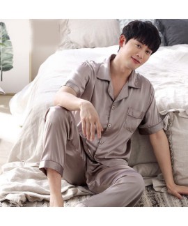 Luxury loose ice silk mens Pajamas set buy pajamas short sets for male