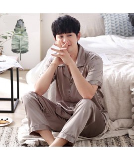 Luxury loose ice silk mens Pajamas set buy pajamas short sets for male