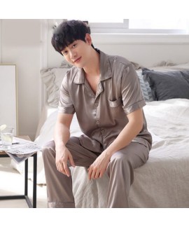 Luxury loose ice silk mens Pajamas set buy pajamas short sets for male